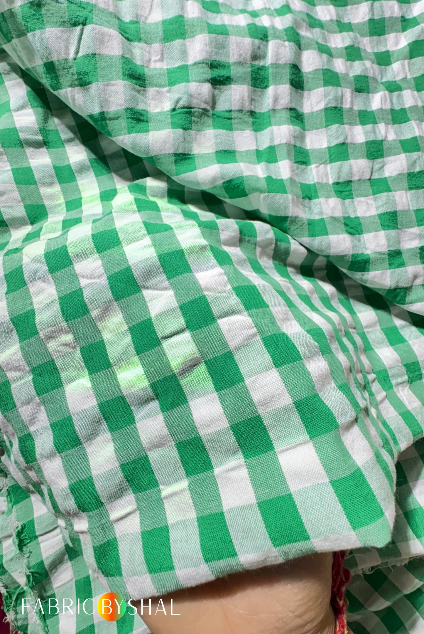 Green Check Fabric CC0011