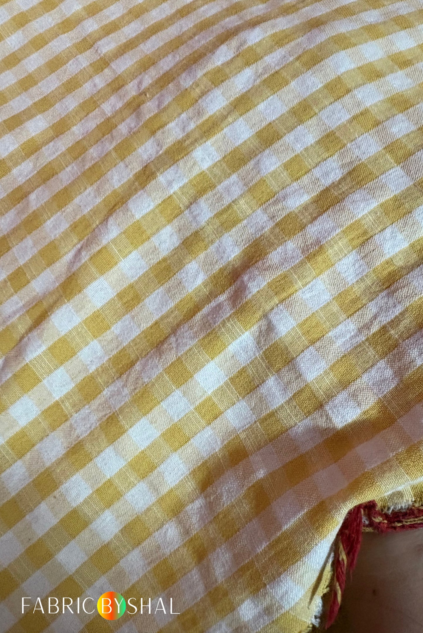 Yellow Check Fabric CC001
