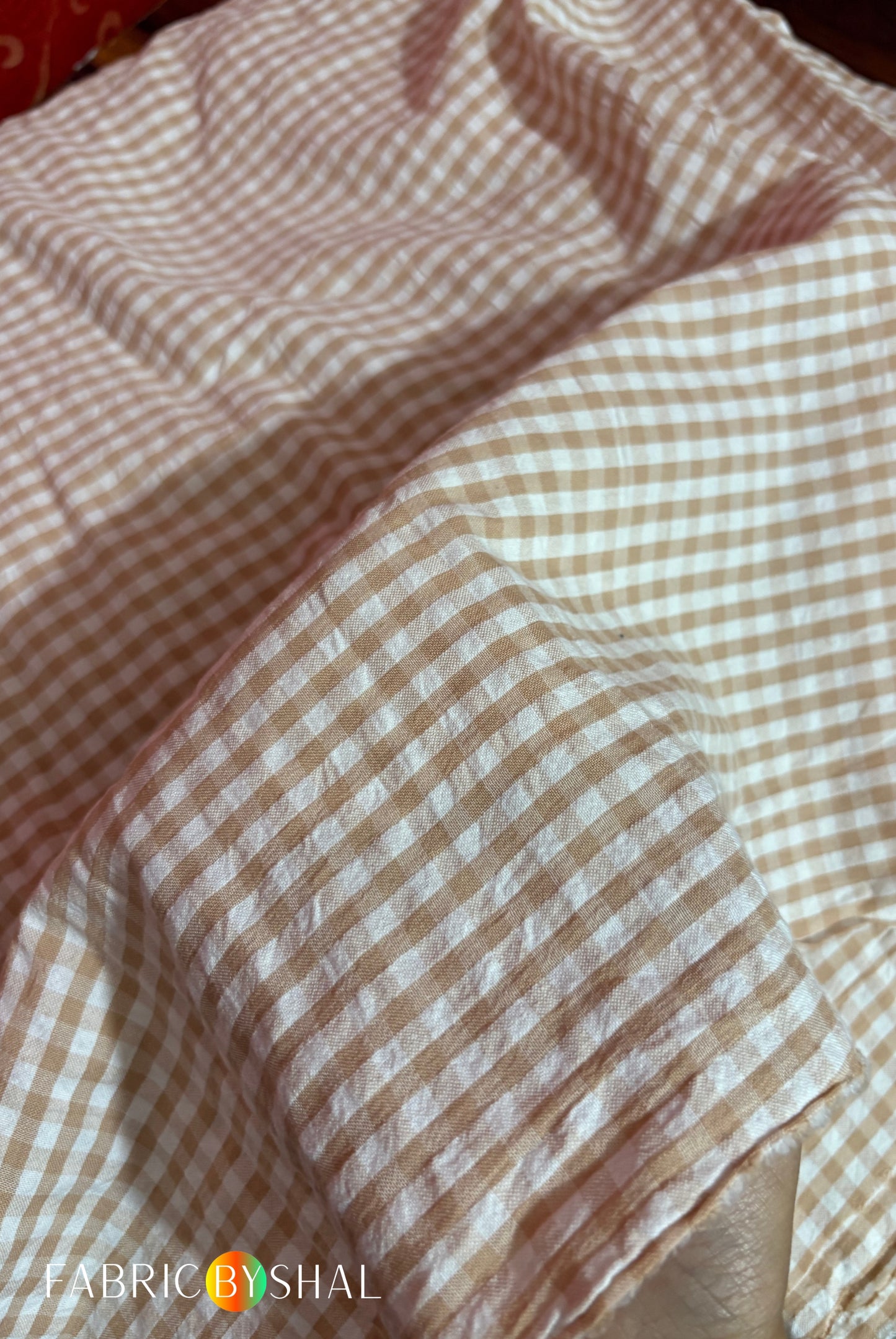 Brown Check Fabric CC003