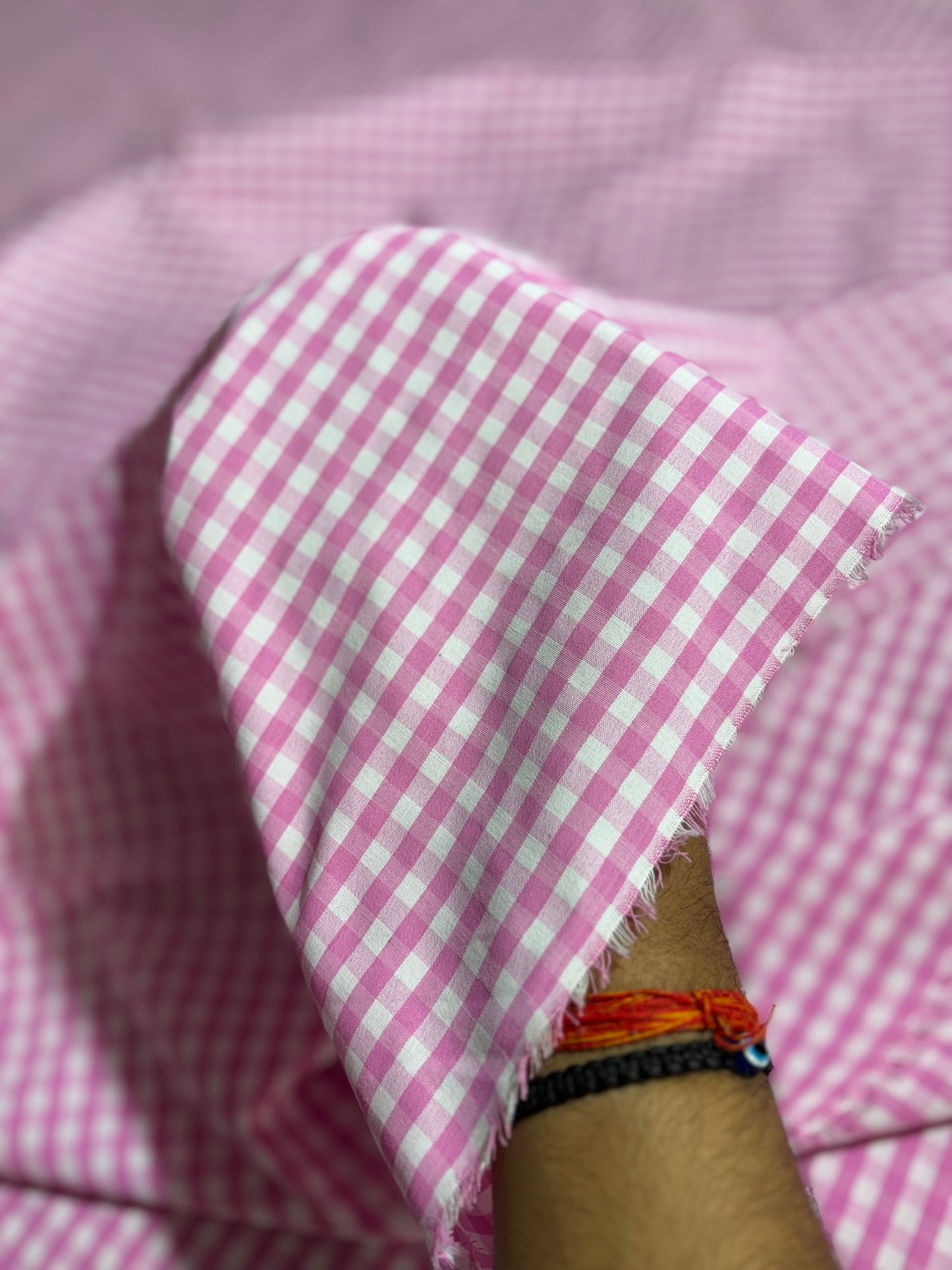 Pink Check Fabric FBS026131