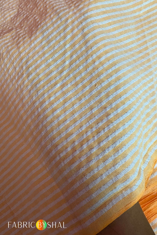 Orange Stripe Seersucker Fabric CS0035