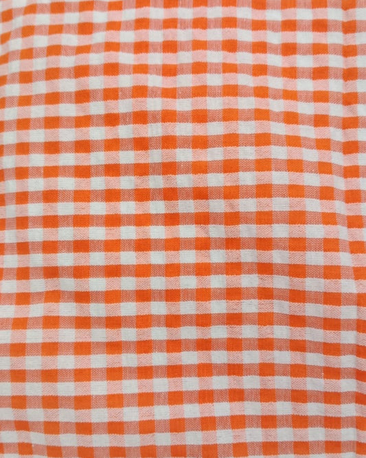 Orange Check Fabric CC0018