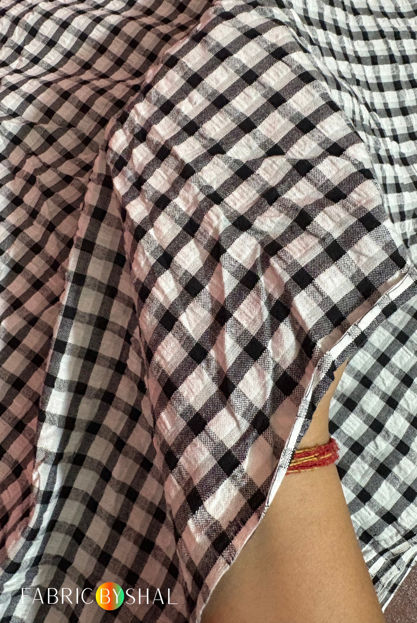 Black Check Fabric CC002
