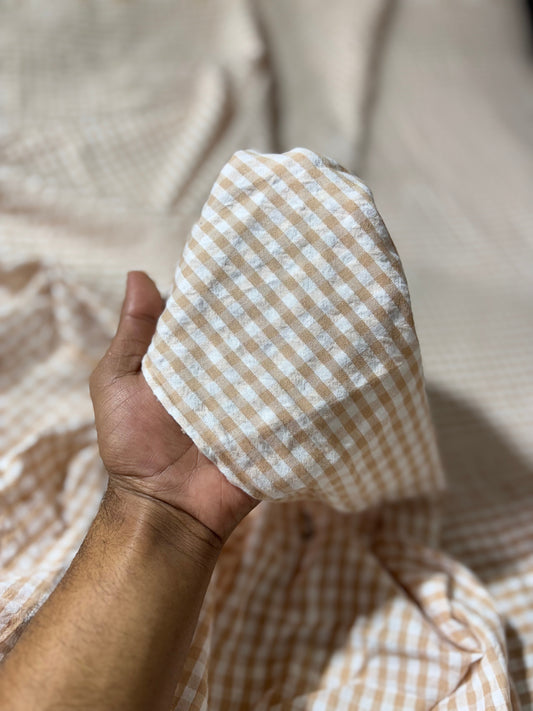 Cotton Check Seersucker Fabric CSC004
