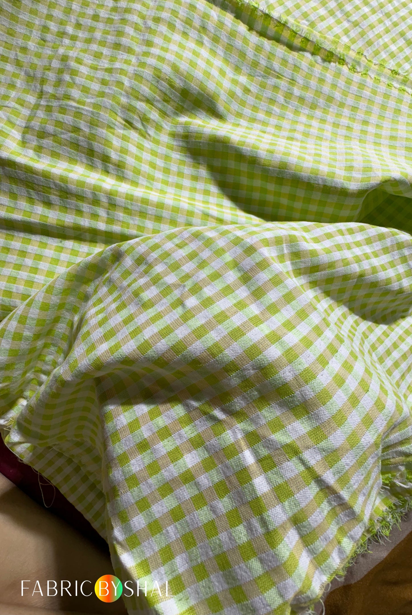 Green Check Fabric CC005