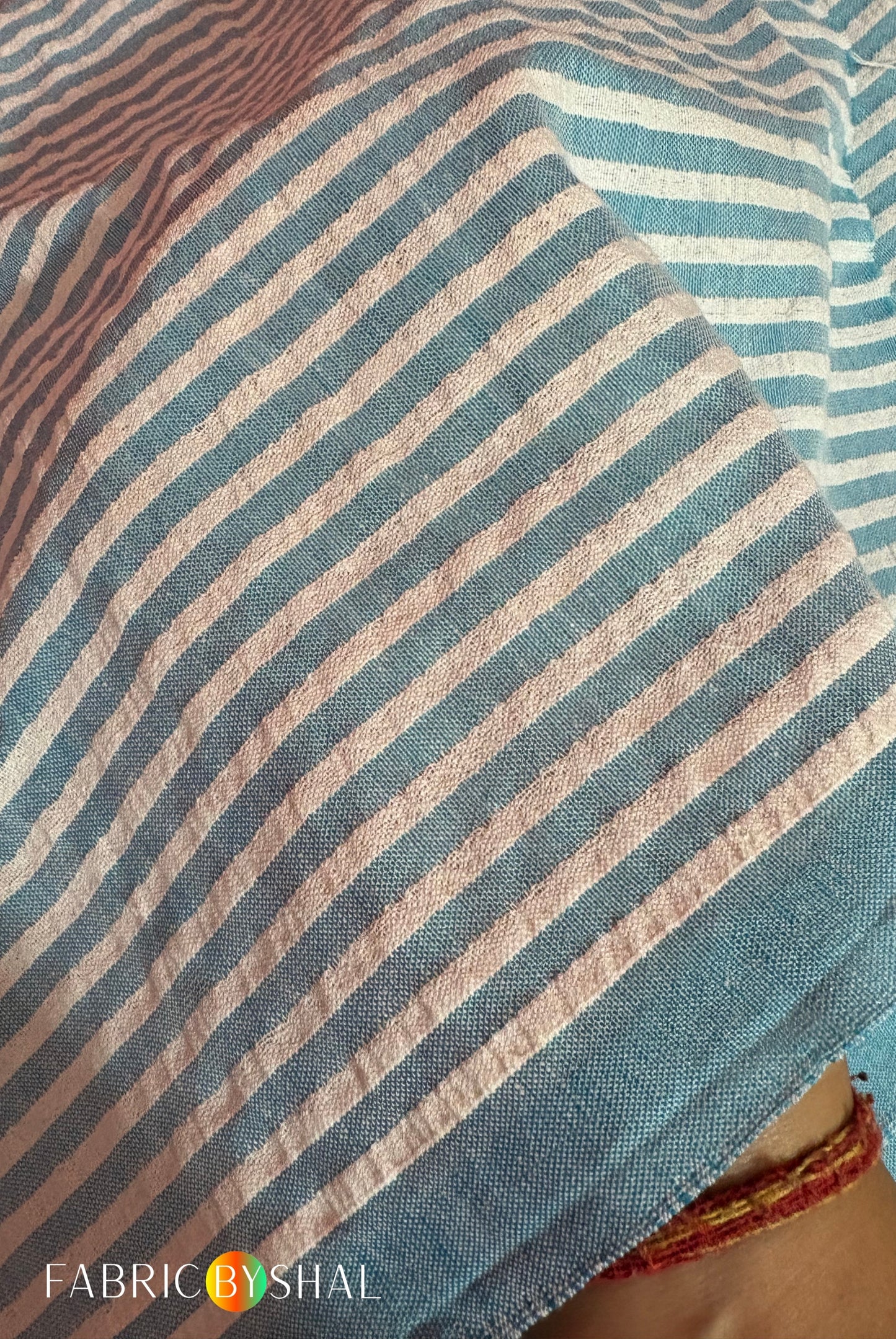 Light Blue Seersucker Fabric  CS0029
