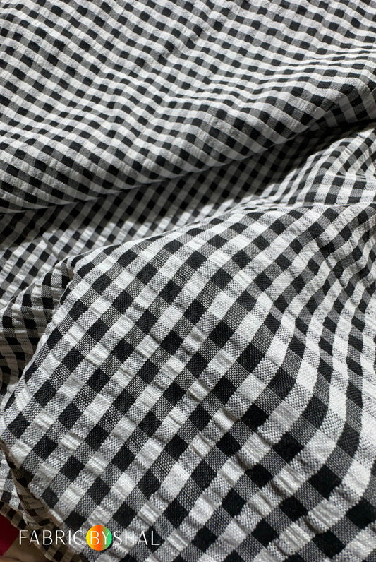 Black Check Fabric CC006