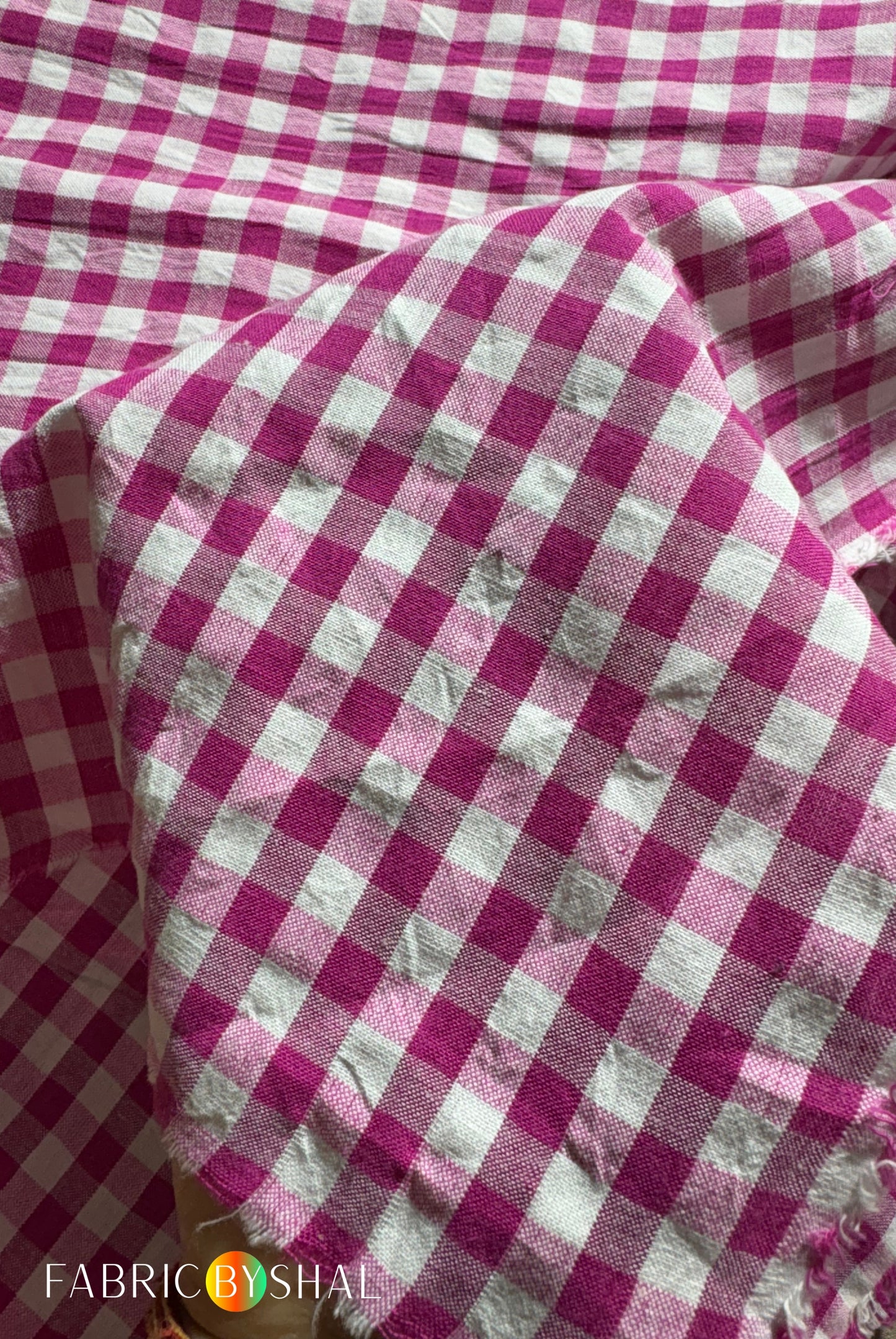 Pink Check Fabric CC009