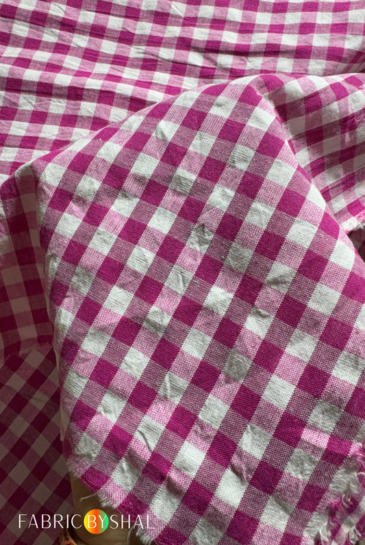 Pink Check Fabric CC009