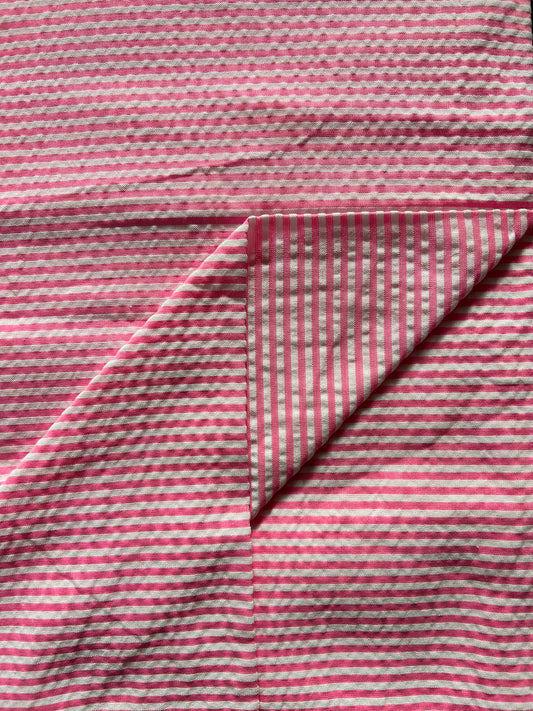 Pink cotton seerscucker stripe FBS026102