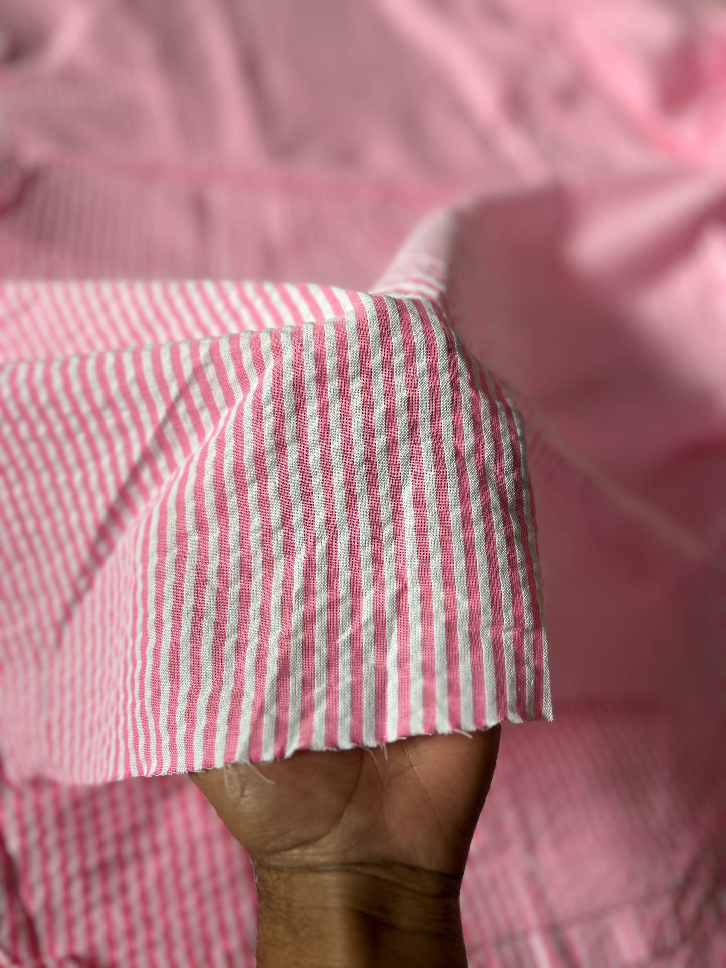 Pink cotton seerscucker stripe FBS026102