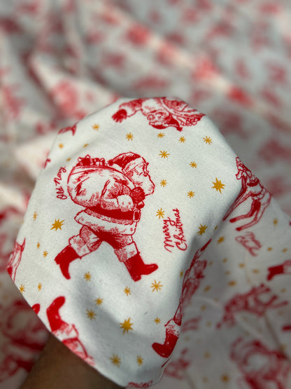 Christmas Santa Reindeer Print Flanne FBS026122