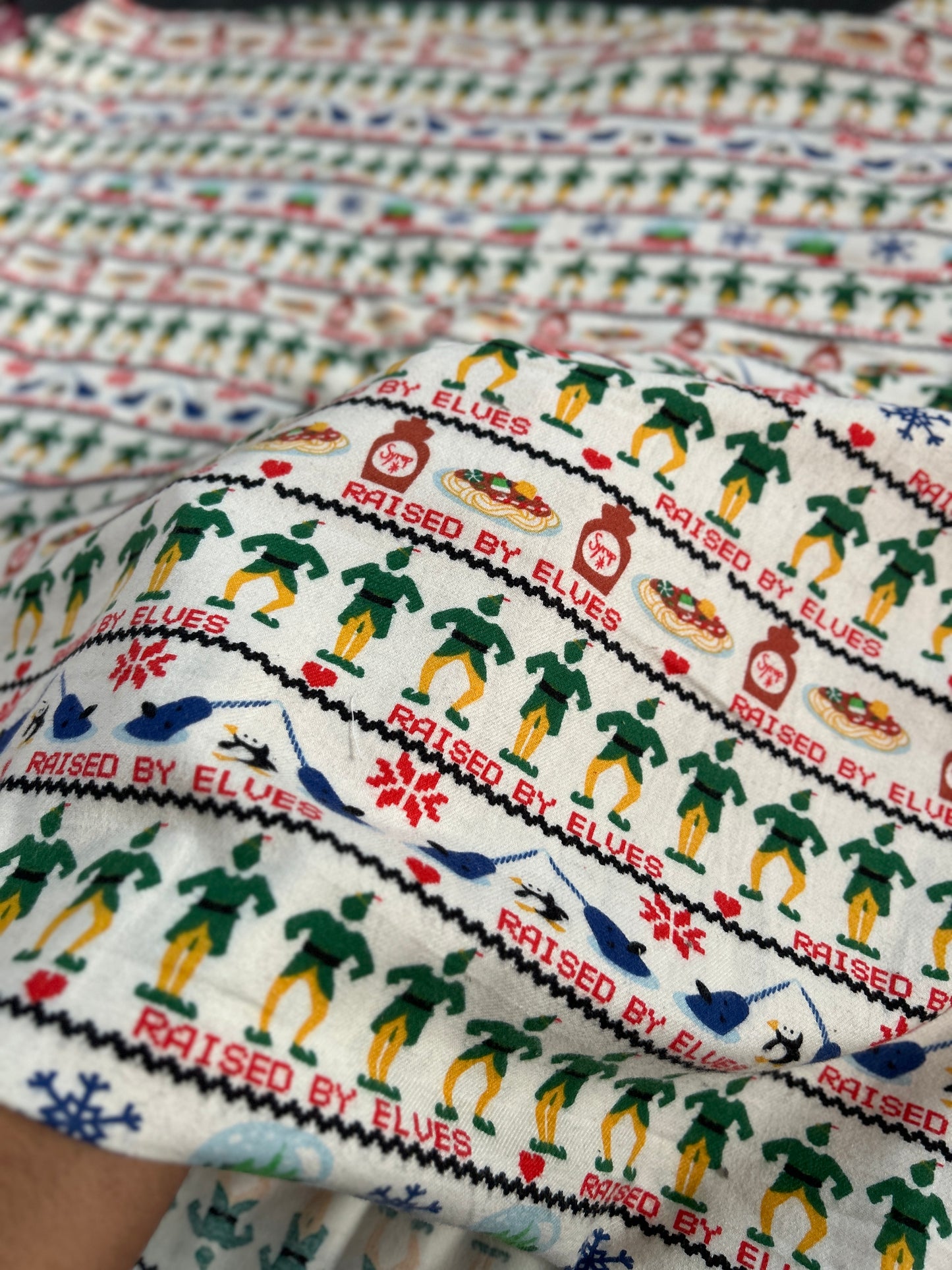 Holiday Flannel Elf Stripe Print FBS026123