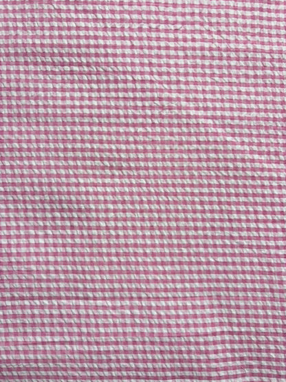 Pink Seersucker Check Fabric FBS026133