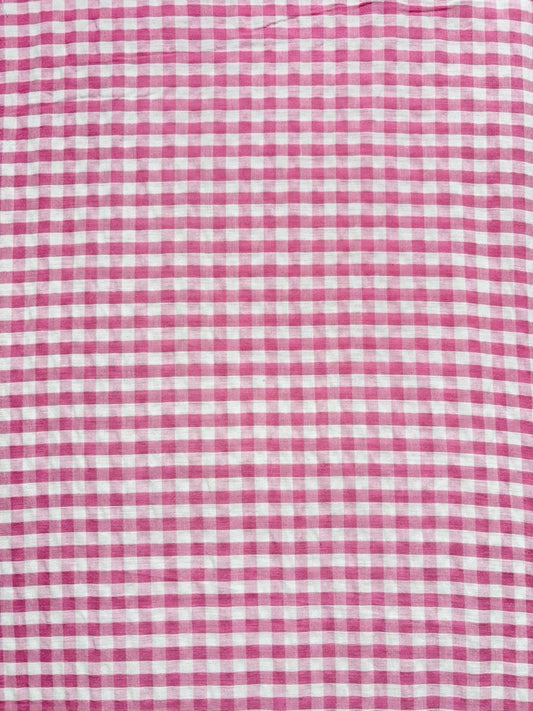 Pastel Pink  Seersucker Check Fabric FBS026132